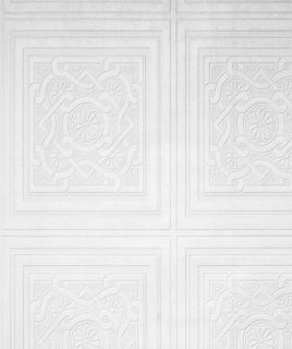 WALLPAPER SAMPLE Ornate Tiles PAINTABLE Embossed