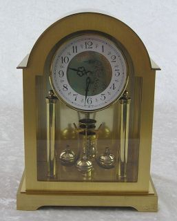 Vtg Howard Miller Gold Quartz Anniversary Mantle Table Clock W Germany