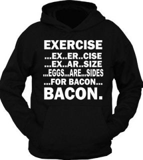 Exercise Eggs Are Sides For BACON Funny College Mens T Shirt S M L XL