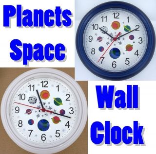 OUTER SPACE WALL CLOCK Planets STARS Saturn Sun ORBIT