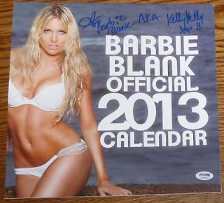 Barbie Blank Kelly Kelly Signed WWE 2013 Wall Calendar PSA/DNA COA