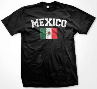 Mexico Soccer Football Flag T Shirt Camiseta Men Cup