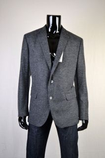 NWT $350 Bar III Charcoal Knit Slim Fit Wool Blazer 46R