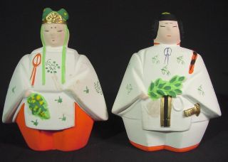 Newly listed Priest Priestess Clay Bell Pair Japanese Vintage Hand