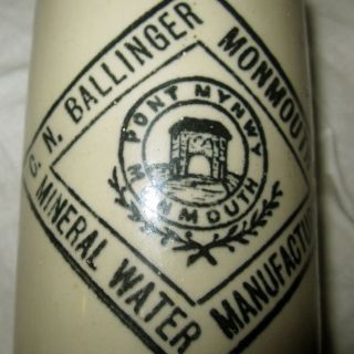 Post 1911 SALT GLAZED Ballinger Monmouth Mineral Water Bottle