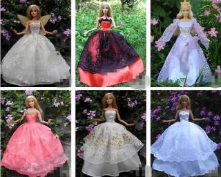 Barbie Dresses Hangers Shoes Handmade Clothing For Barbie Doll 15 PCS
