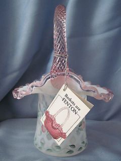 Trellis Rose Hat Basket 1998 signed by Thomas Fenton and D. Barbour