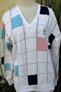 The T. Barry Knicker Co. Argyle Cotton Golf Sweater SZ M Palm Desert