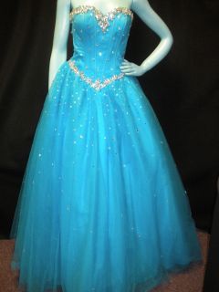 Mori Lee Ball Gown #91045 – Peacock Blue ret. $450.00 sale $337.99