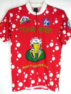 PRO Mens TEAM BEER CYCLING JERSEY Bike Shirt Size M Made in USA