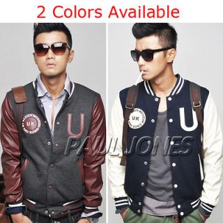Casual Baseball/Varsi ty Jacket College Coat Sportswear Uniform XS~M