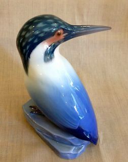 Bing and Grondahl #1619 Kingfisher Bird Porcelain Figurine Made in