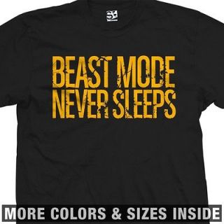 Beast Mode Never Sleeps T Shirt   Distressed Block Dont Care  All