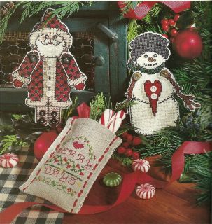 Christmas Cross Stitch Pattern pages Paper Dolls & Sampler Ornaments