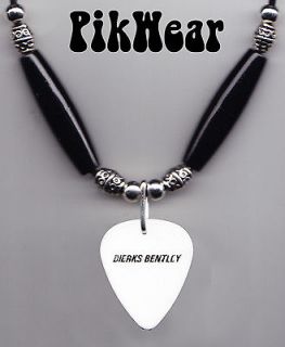 Newly listed Dierks Bentley White Guitar Pick Necklace   2012 Tour