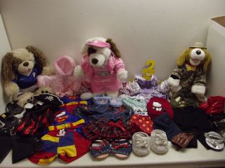 BUILD A BEAR BAB BED CLOTHES SHOES ACCESSORIES DOGS 2 BARKING HUGE LOT