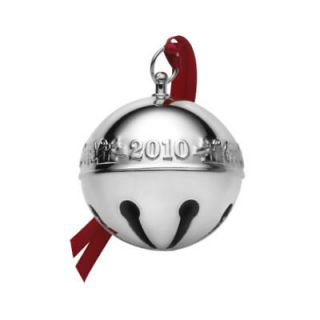 2010 Wallace 40th Anniversary Silver Plate Sleigh Bell Xmas Ornament