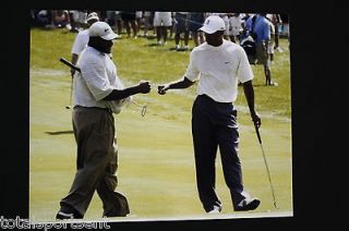 Pittsburgh Steelers JEROME BETTIS GOLFING WITH TIGER WOODS 16x20 Color
