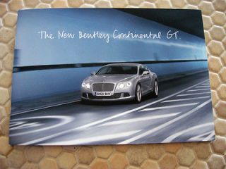 BENTLEY CONTINENTAL GT PRESS MEDIA SALES BROCHURE AND CD 2012