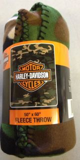 Harley Davidson Motorcycles 50 x 60 Fleece Throw Blanket CAMOUFLAGE