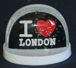 Love London Glitter Storm, Black and White Glitter Globe, Snow