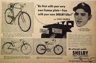 1954 Yogi Berra N.Y Yankees Baseball Shelby Bicycle~Bike Sports
