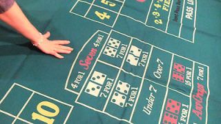 Casino grade CRAPS TABLE FELT Layout 10 x 5 HUGE   Fabric Lined