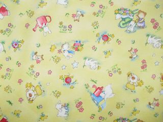 Forest Friends FLANNEL Becky Kelly yellow animals toss 1/2 YD BK*