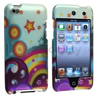 Star Rainbow Rubber Hard Snap on Case Cover For iPod touch 4 4th G Gen