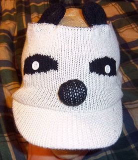 knit ear warmer,muff, head wrap, hat, headband w/ bill & button eyes