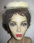 VINTAGE LADIES WHITE MINK/FUR PILL BOX? STYLE HAT PERFECT FOR WEDDING