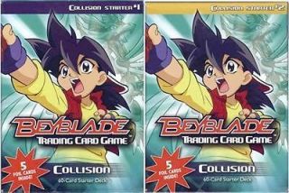BEYBLADE   Collision #1 & 2 Trading Card Game Starter Decks (2) #