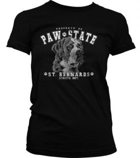 St Bernard Paw State Pets Animals Dog Girls T shirt Tee