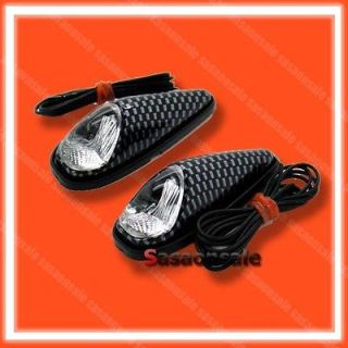 Motorcycle Turn Signals Blinker Indicator Bike   CARBON/CLEAR