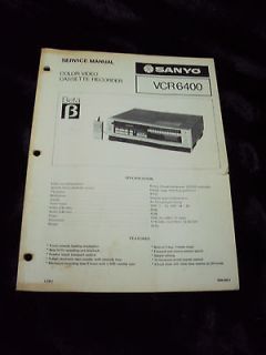 Original Vintage Sanyo BETA VCR 6400 VCR6400 Betacord Betamax SERVICE