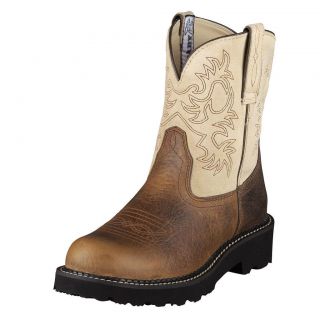 Ariat Womens Fatbaby Earth Bone Leather Cowboy Western Boots 10005914