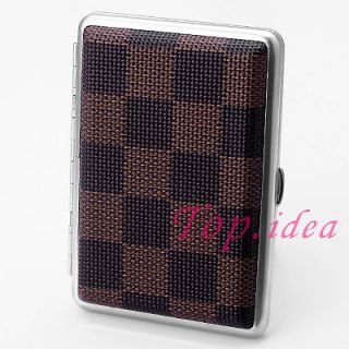 Newly listed NEW GIFT WOMENS MESS BROWN BLK GRID METAL CIGARETTE