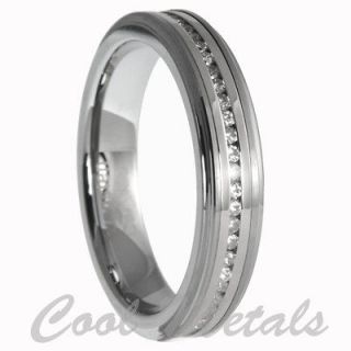 Carat Tungsten Carbide ETERNITY Ring Wedding Unisex Band Size 7 8 9