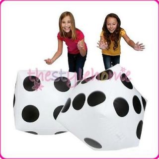 Big White Inflatable Dice Pool Toy Party Favors Quality PVC Backyard