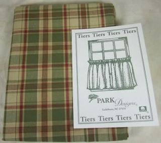 Country Rustic Red Brown Tan Sage Plaid Curtains 72x36