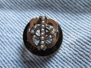 Vintage 10k Solid Gold Gamma Phi Beta Sorority Pin w/Seed Pearls