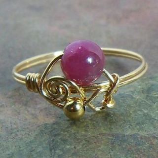 Swirl Bead Ring 14k Gold Filled or Sterling Silver July Birthstone