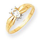 Gold .01ct Diamond January   December Birthstone Ring Pick Your Size