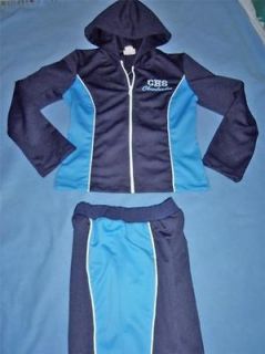 CHS Cheerleader Hoodie Warm Up Jacket & Pants Outfit Blue