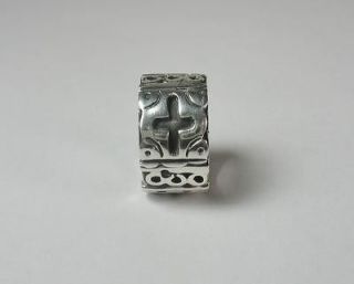 Vintage Sterling Silver Cigar Band Ring With Crosses Size 5 Mexico