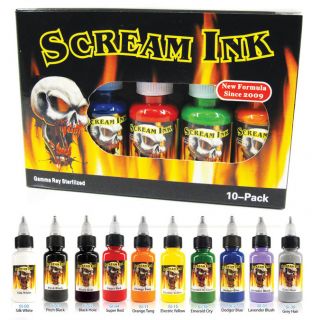 INK 10 PACK Primary Color Set Bottles Black Color Shade Ink Supply