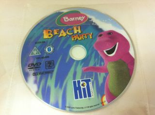 Barney   Beach Party Cartoon DVD 2003   DISC ONLY in Plastic Sleeve