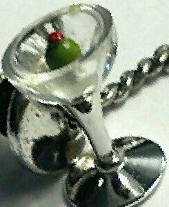 Little Metal and Plastic Martini Glass Pin #26
