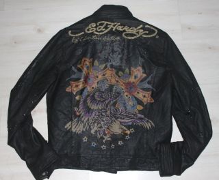 MEN ED HARDY BLESSED LEATHER JACKET RARE BEST SELLER SIZE 2XL
