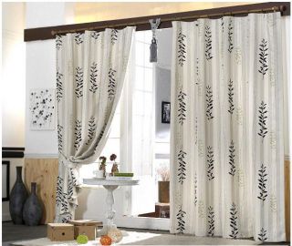 Leaves Thermal Insulated Blackout Curtains Drapes 2 Colors, 2 Sizes